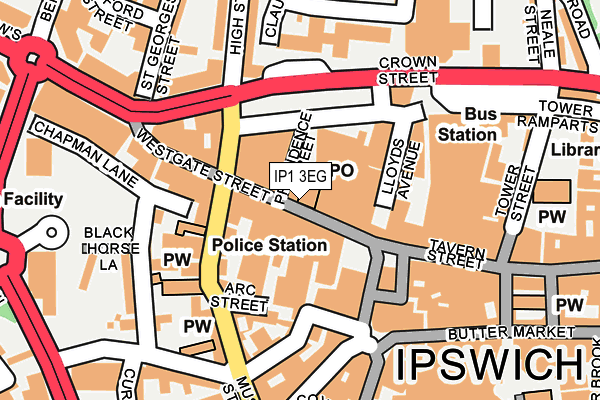 IP1 3EG map - OS OpenMap – Local (Ordnance Survey)