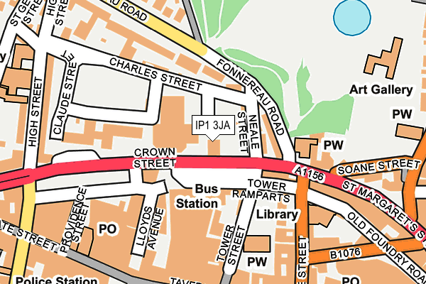 IP1 3JA map - OS OpenMap – Local (Ordnance Survey)