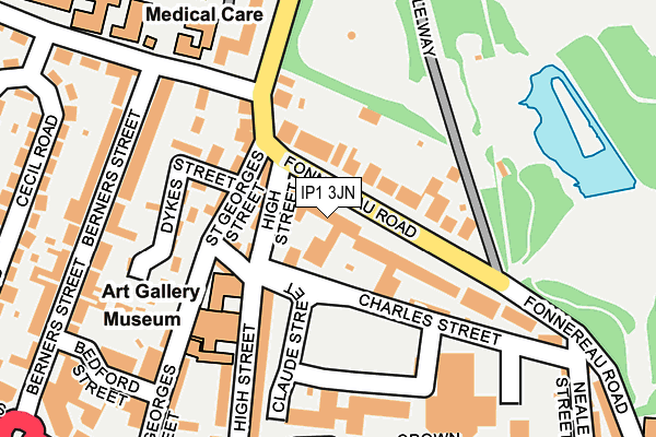 IP1 3JN map - OS OpenMap – Local (Ordnance Survey)