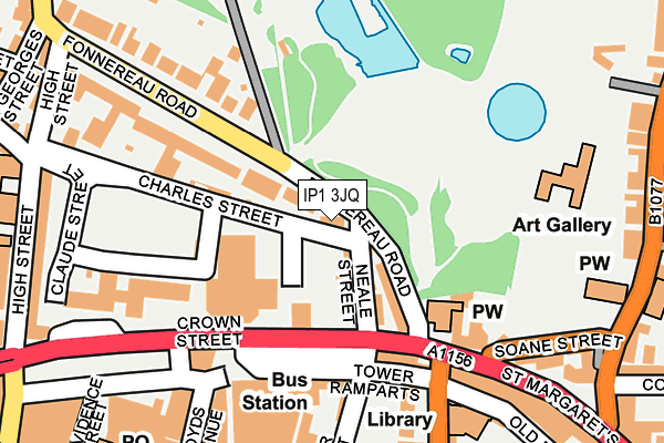 IP1 3JQ map - OS OpenMap – Local (Ordnance Survey)