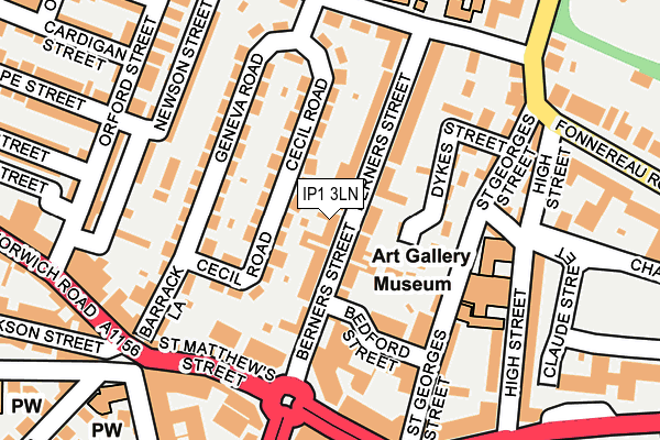 IP1 3LN map - OS OpenMap – Local (Ordnance Survey)