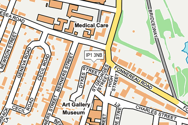 IP1 3NB map - OS OpenMap – Local (Ordnance Survey)
