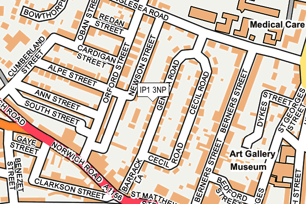 IP1 3NP map - OS OpenMap – Local (Ordnance Survey)