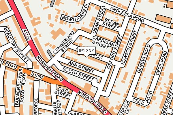 IP1 3NZ map - OS OpenMap – Local (Ordnance Survey)