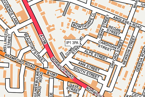 IP1 3PA map - OS OpenMap – Local (Ordnance Survey)