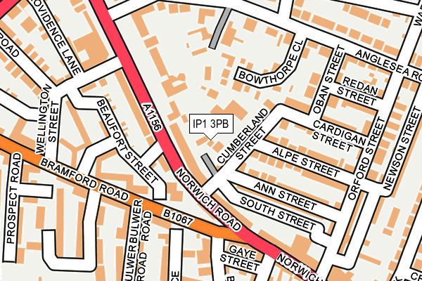 IP1 3PB map - OS OpenMap – Local (Ordnance Survey)