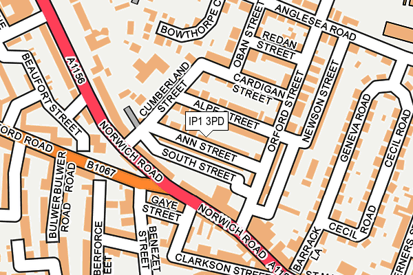 IP1 3PD map - OS OpenMap – Local (Ordnance Survey)