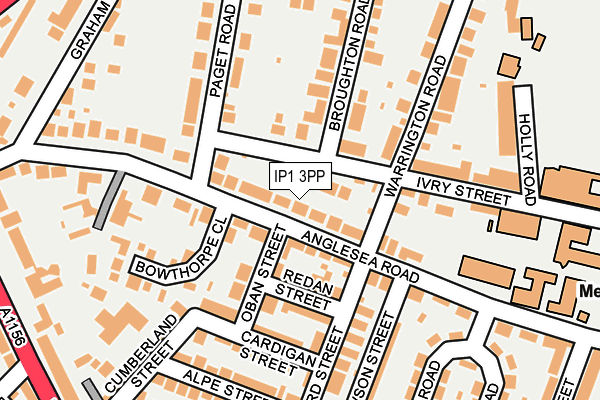 IP1 3PP map - OS OpenMap – Local (Ordnance Survey)