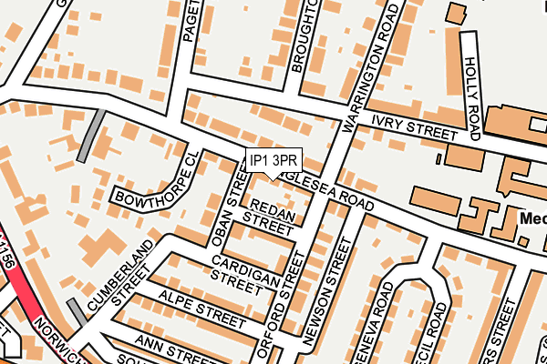 IP1 3PR map - OS OpenMap – Local (Ordnance Survey)