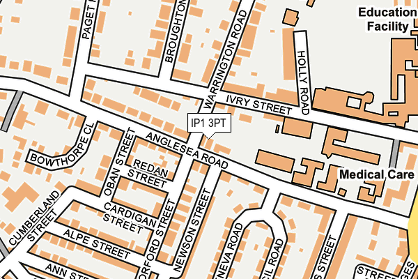 IP1 3PT map - OS OpenMap – Local (Ordnance Survey)