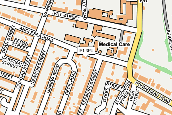 IP1 3PU map - OS OpenMap – Local (Ordnance Survey)