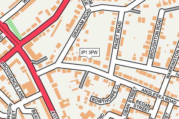 IP1 3PW map - OS OpenMap – Local (Ordnance Survey)