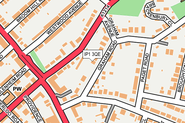IP1 3QE map - OS OpenMap – Local (Ordnance Survey)