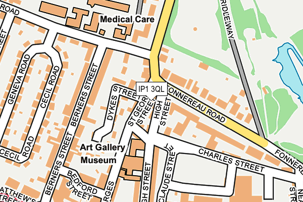 IP1 3QL map - OS OpenMap – Local (Ordnance Survey)