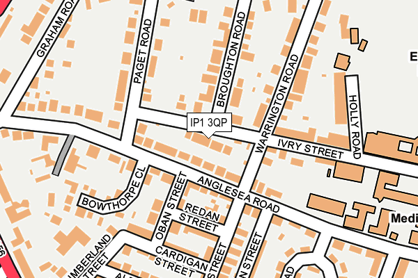 IP1 3QP map - OS OpenMap – Local (Ordnance Survey)