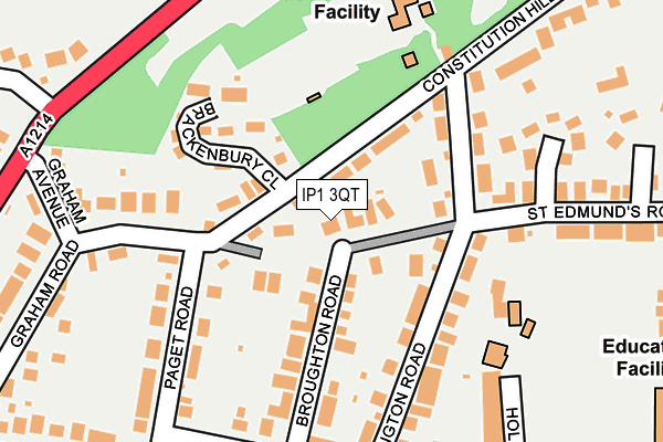 IP1 3QT map - OS OpenMap – Local (Ordnance Survey)
