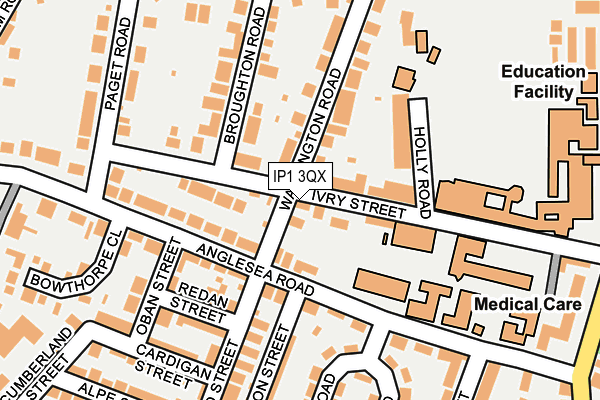 IP1 3QX map - OS OpenMap – Local (Ordnance Survey)