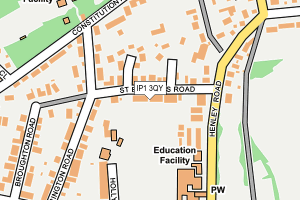 IP1 3QY map - OS OpenMap – Local (Ordnance Survey)