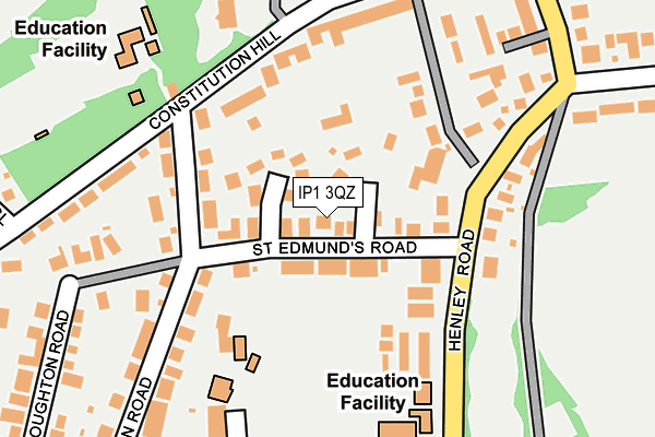 IP1 3QZ map - OS OpenMap – Local (Ordnance Survey)