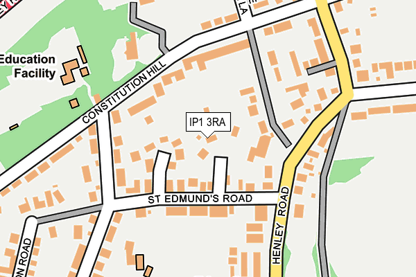 IP1 3RA map - OS OpenMap – Local (Ordnance Survey)