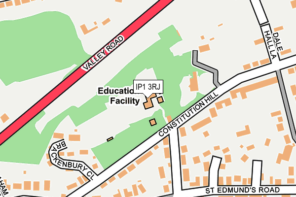 IP1 3RJ map - OS OpenMap – Local (Ordnance Survey)