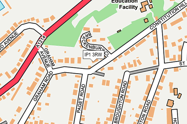 IP1 3RW map - OS OpenMap – Local (Ordnance Survey)