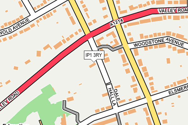 IP1 3RY map - OS OpenMap – Local (Ordnance Survey)