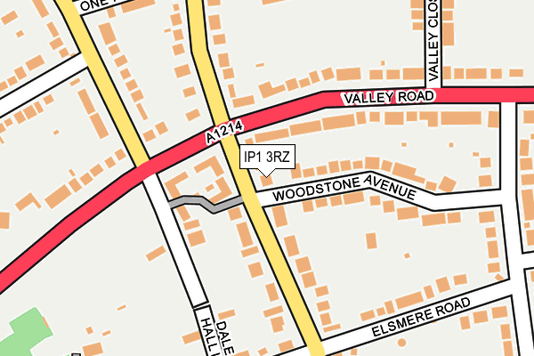 IP1 3RZ map - OS OpenMap – Local (Ordnance Survey)