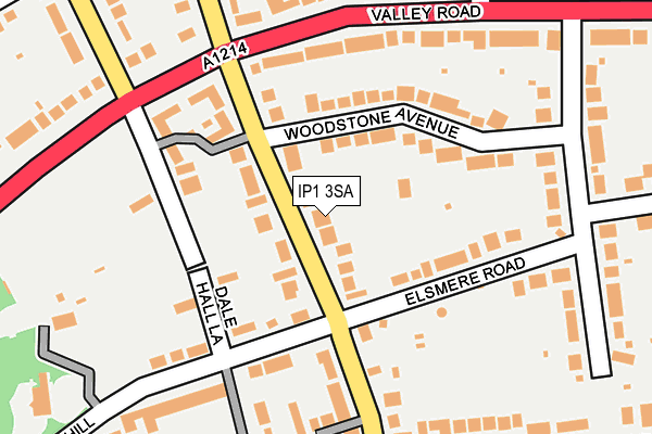 IP1 3SA map - OS OpenMap – Local (Ordnance Survey)