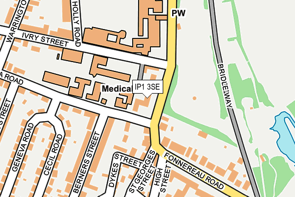 IP1 3SE map - OS OpenMap – Local (Ordnance Survey)