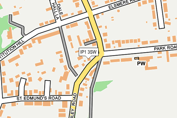 IP1 3SW map - OS OpenMap – Local (Ordnance Survey)