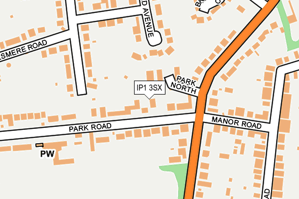 IP1 3SX map - OS OpenMap – Local (Ordnance Survey)