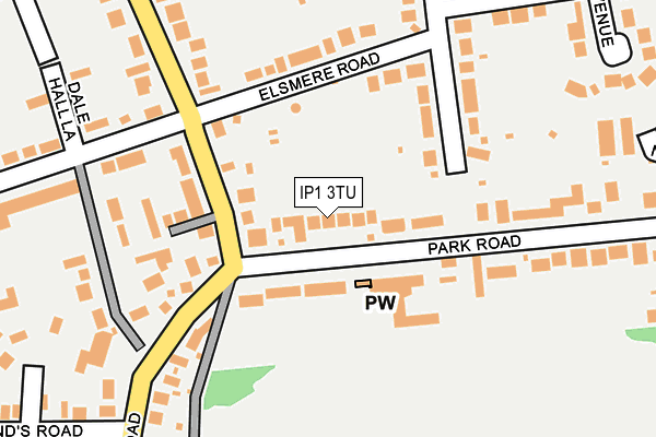IP1 3TU map - OS OpenMap – Local (Ordnance Survey)