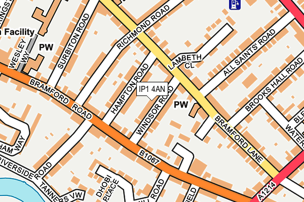 IP1 4AN map - OS OpenMap – Local (Ordnance Survey)