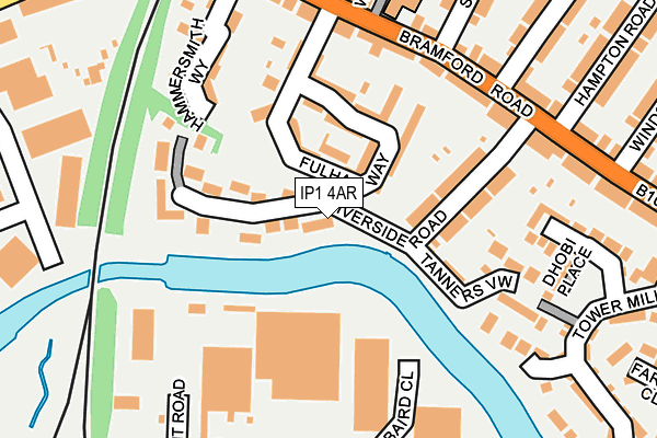 IP1 4AR map - OS OpenMap – Local (Ordnance Survey)