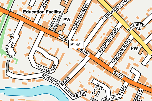 IP1 4AT map - OS OpenMap – Local (Ordnance Survey)