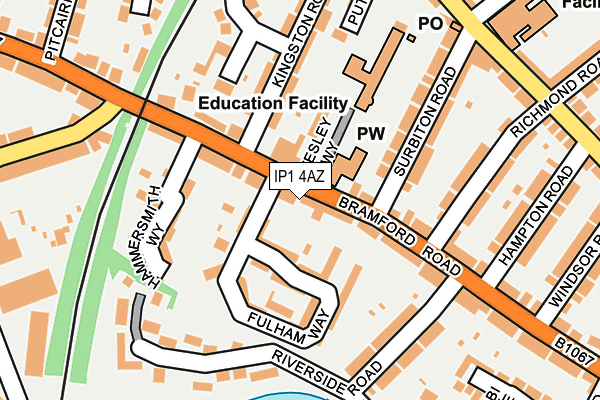 IP1 4AZ map - OS OpenMap – Local (Ordnance Survey)