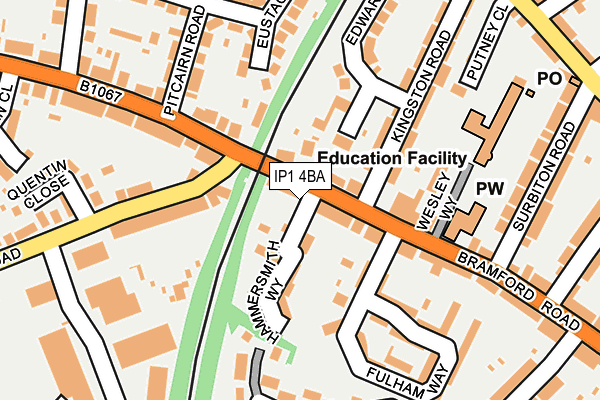 IP1 4BA map - OS OpenMap – Local (Ordnance Survey)