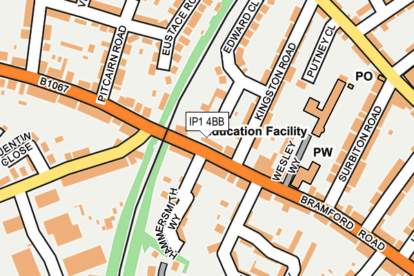 IP1 4BB map - OS OpenMap – Local (Ordnance Survey)