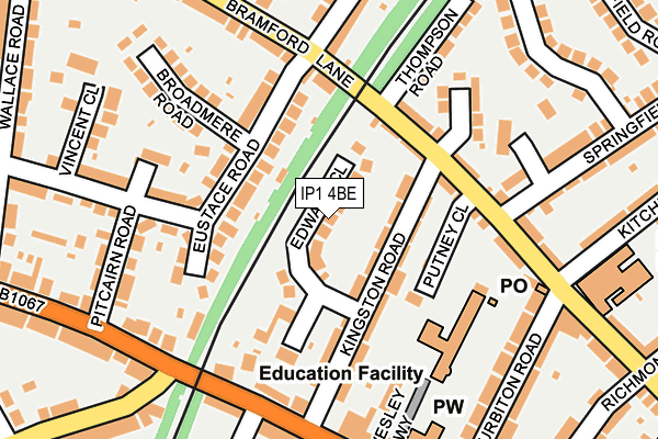 IP1 4BE map - OS OpenMap – Local (Ordnance Survey)