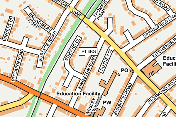 IP1 4BG map - OS OpenMap – Local (Ordnance Survey)