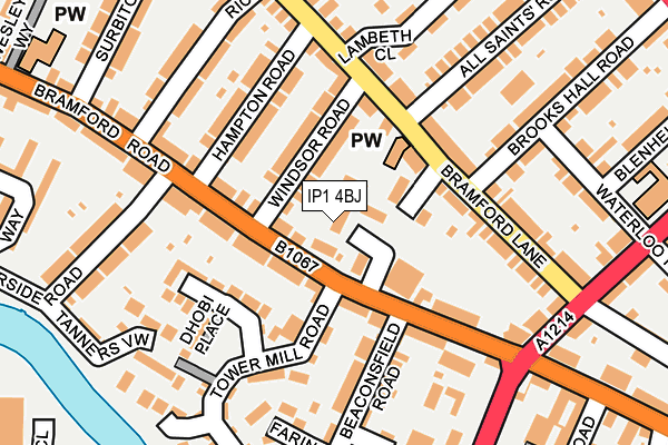 IP1 4BJ map - OS OpenMap – Local (Ordnance Survey)