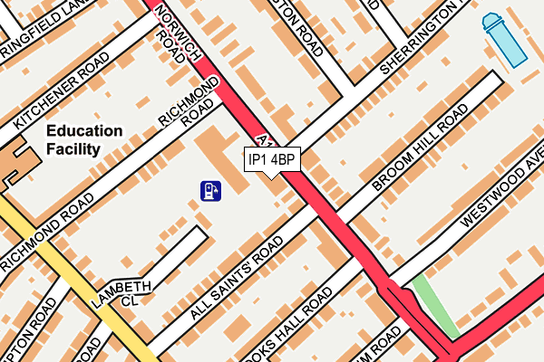IP1 4BP map - OS OpenMap – Local (Ordnance Survey)