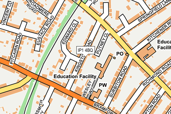 IP1 4BQ map - OS OpenMap – Local (Ordnance Survey)