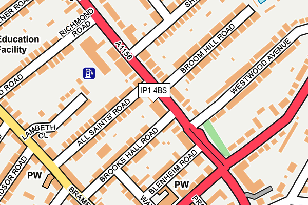 IP1 4BS map - OS OpenMap – Local (Ordnance Survey)