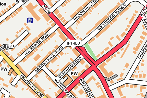 IP1 4BU map - OS OpenMap – Local (Ordnance Survey)
