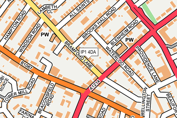 IP1 4DA map - OS OpenMap – Local (Ordnance Survey)