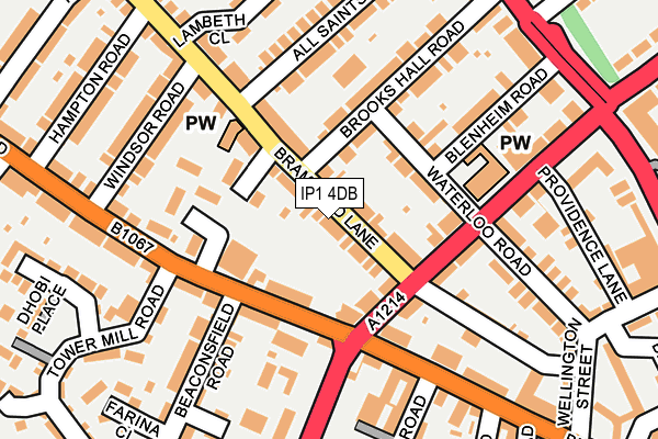 IP1 4DB map - OS OpenMap – Local (Ordnance Survey)