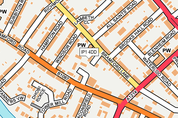 IP1 4DD map - OS OpenMap – Local (Ordnance Survey)