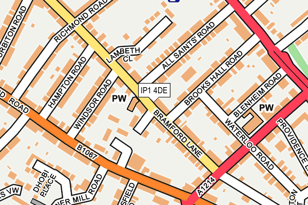 IP1 4DE map - OS OpenMap – Local (Ordnance Survey)